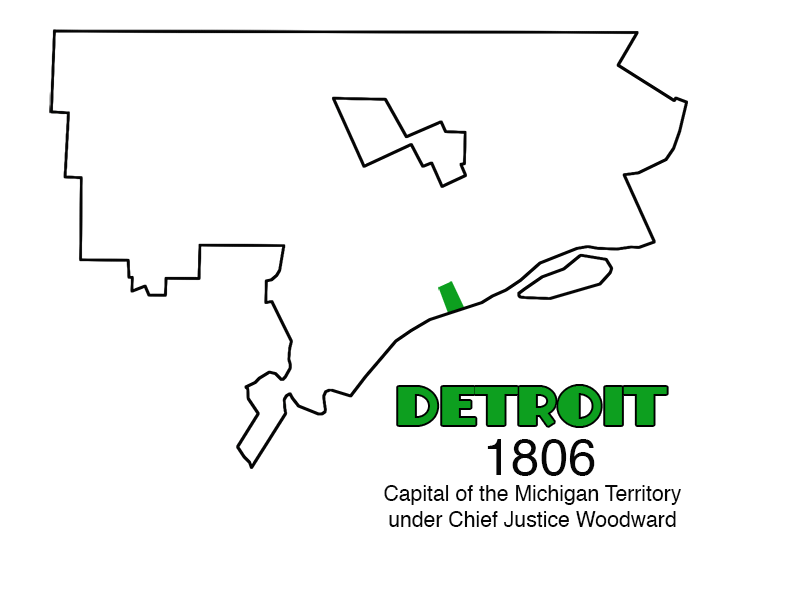 Map of Detroit Land Annexation 1806 – 1926