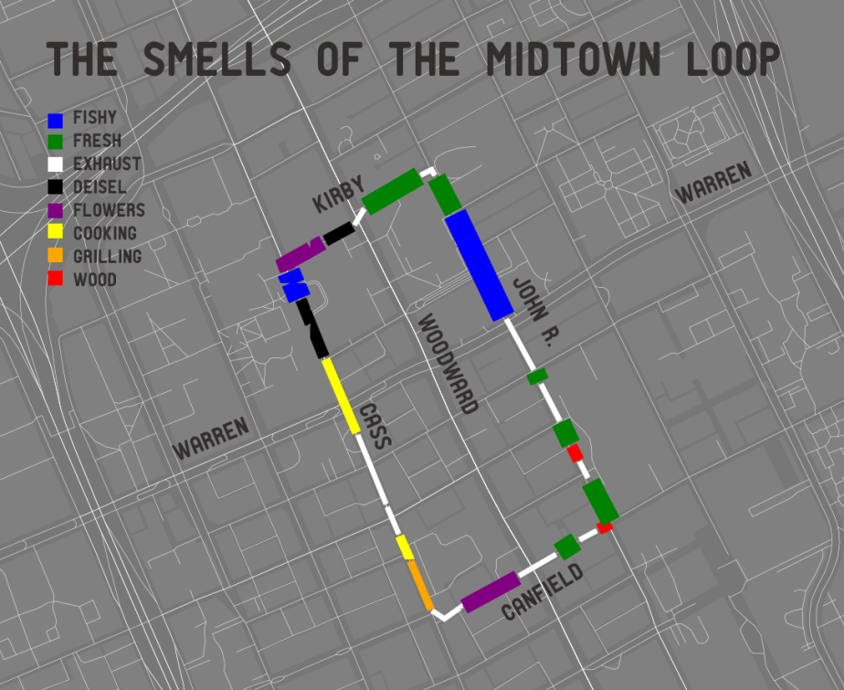 Map: the Smells of Detroit’s Midtown Loop